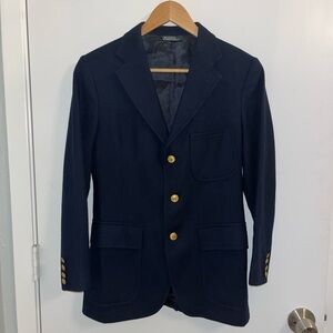 Vintage Polo Ralph Lauren Wool Brass Button Blazer Size 18 R Boys OR Women XS/S